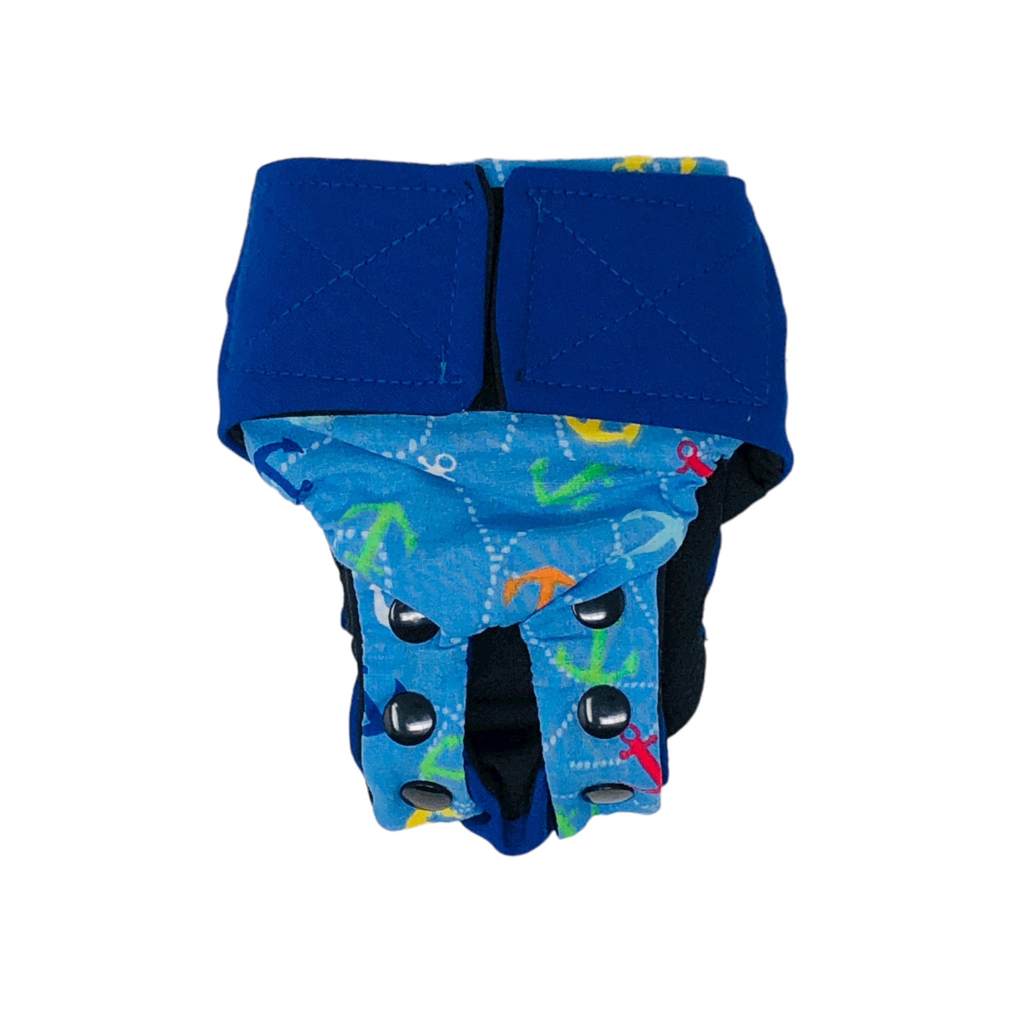 Blue Anchors on Blue  Dog Diaper Snappy
