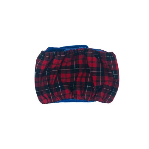red plaid belly band - back red plaid belly band - back