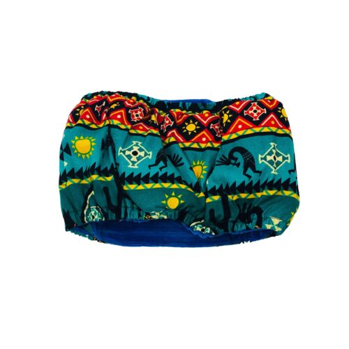 american southwest on blue teal belly band - back american southwest on blue teal belly band - back