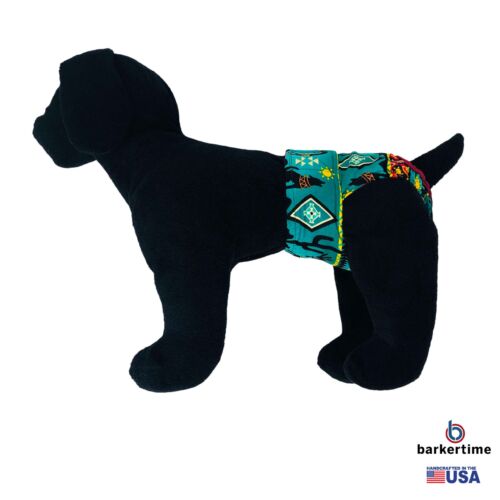 american southwest on blue teal diaper 2 - model 1 dog diaper