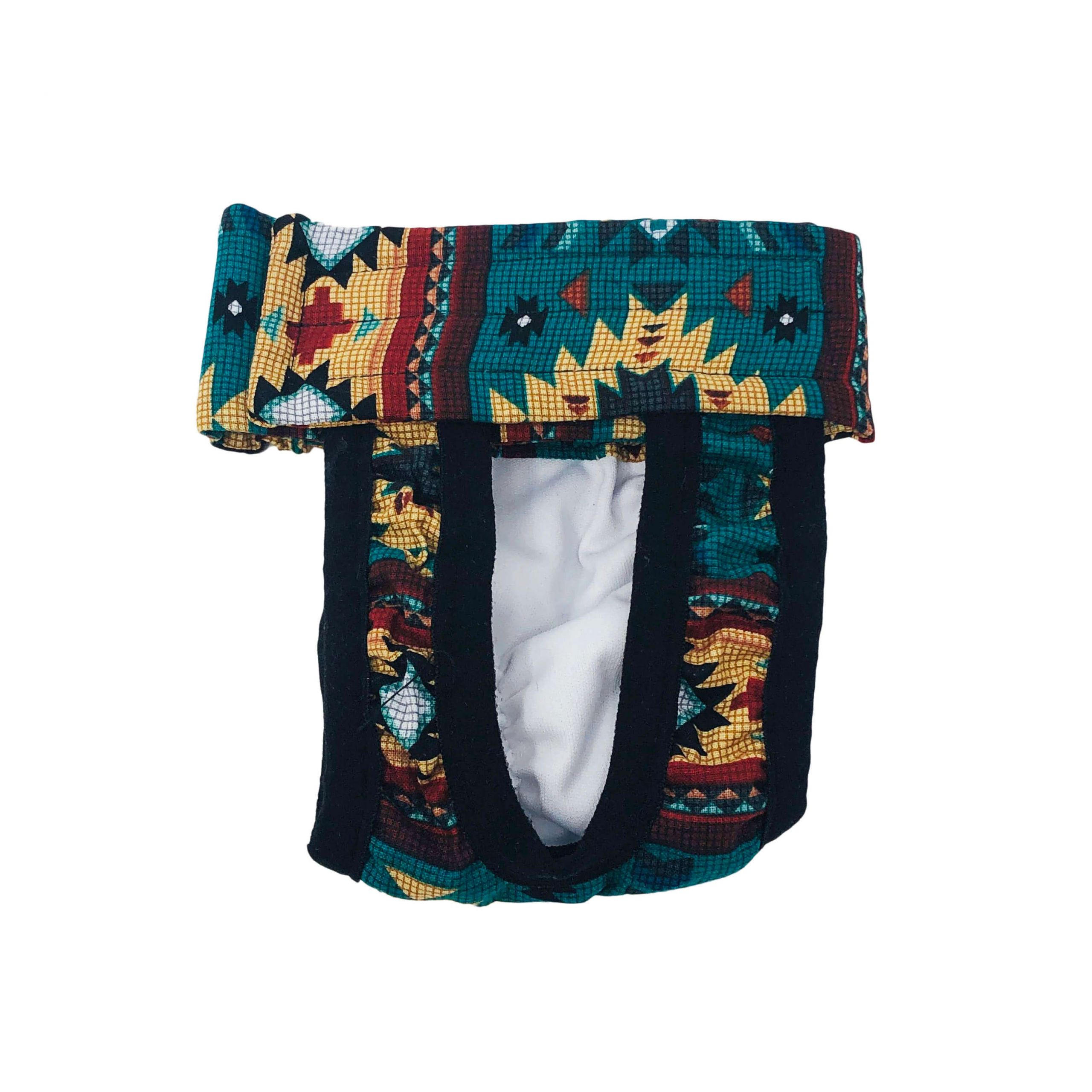 American Southwest Pattern on Blue Teal  Cat Diaper Pull-up