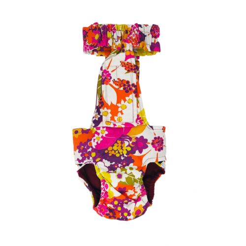 beautiful spring flower diaper overall - back beautiful spring flower diaper overall - back