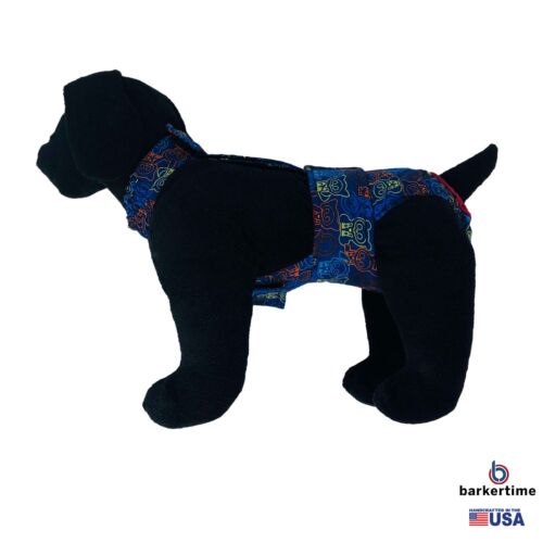 neon skeleton figures on blue diaper overall - model 1 neon skeleton figures on blue diaper overall - model 1