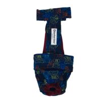 Neon Skeleton Figures on Blue Escape-Proof Washable Dog Diaper Overall