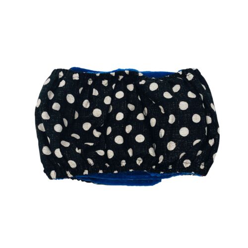 white polka dot on vintage black belly band - back white polka dot on vintage black belly band - back