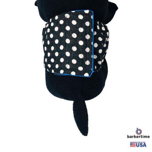 white polka dot on vintage black belly band - model 2 white polka dot on vintage black belly band - model 2