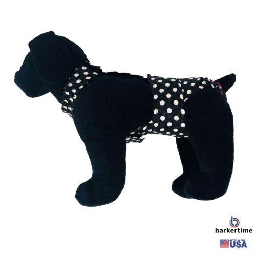 white polka dot on vintage black diaper overall - model 1 white polka dot on vintage black diaper overall - model 1