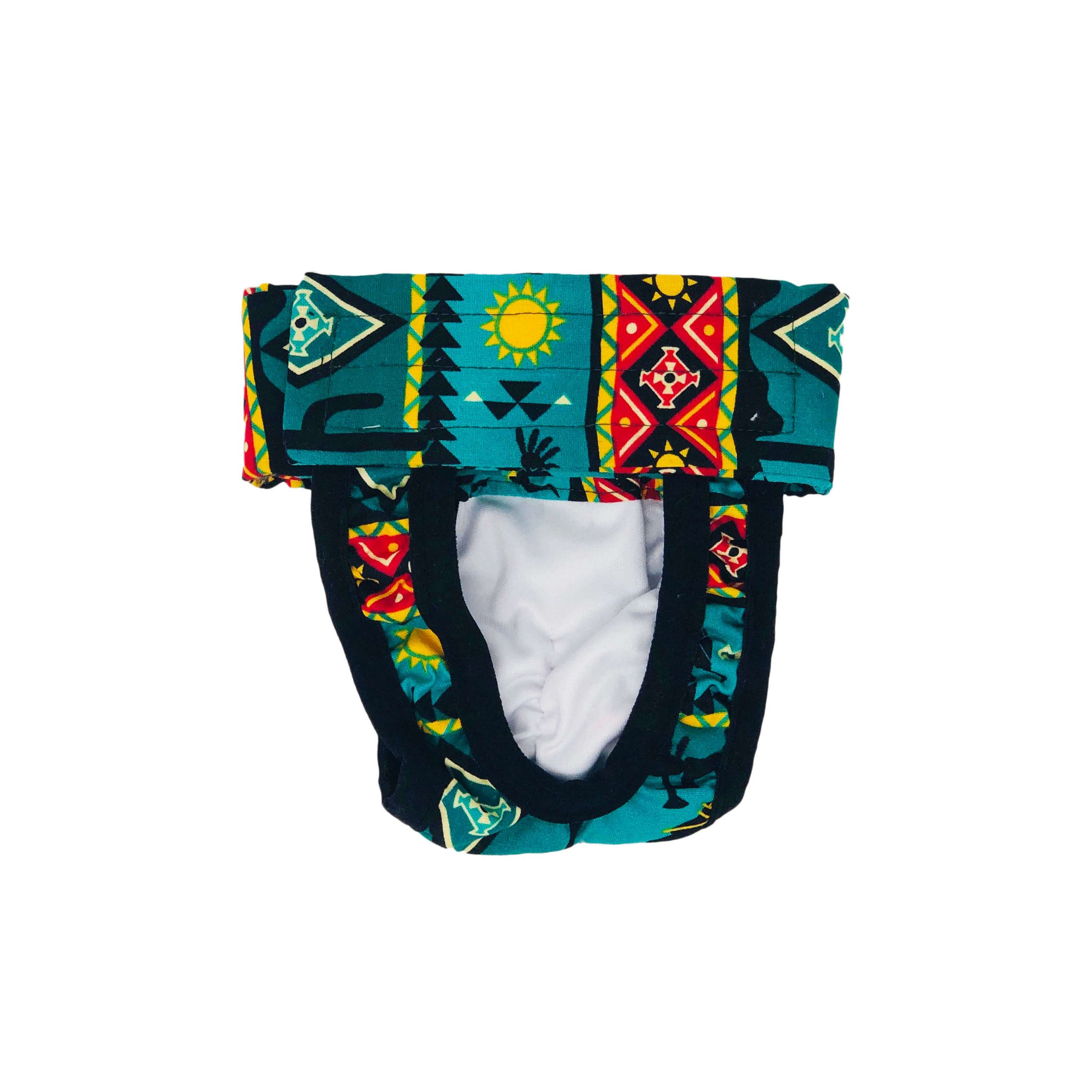 American Southwest on Blue Teal  Cat Diaper Pull-up