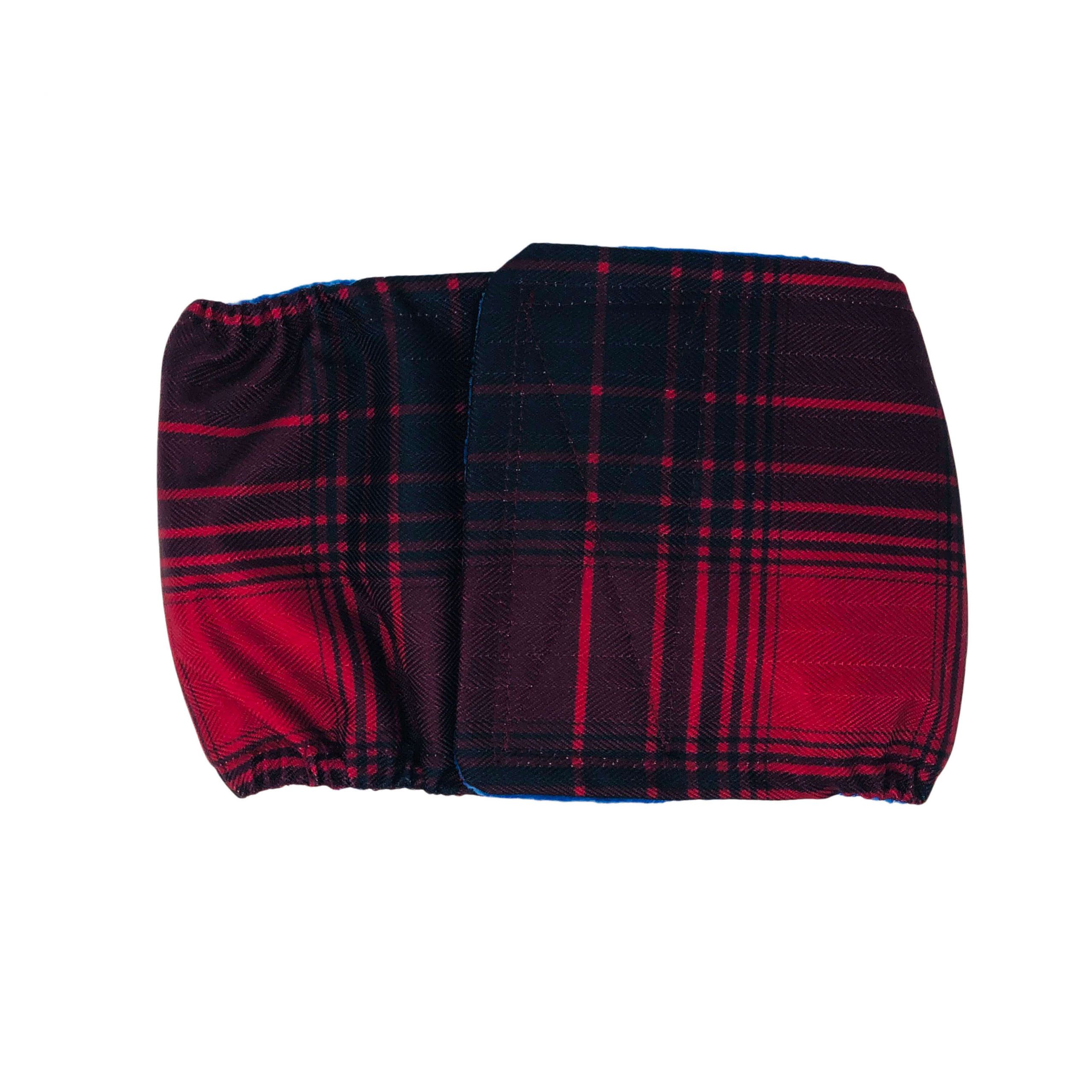 Red Plaid    Dog Belly Band Male Wrap
