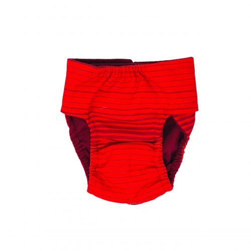 red stripes waterproof diaper - back