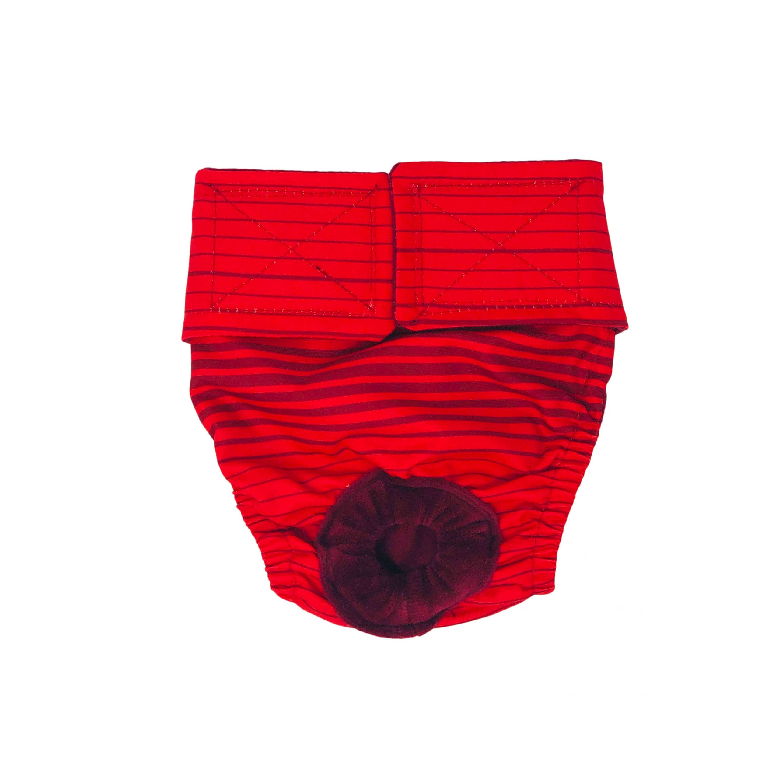 Red Stripes Waterproof Swim Diaper for Dogs
