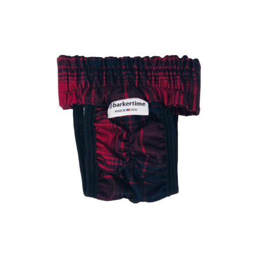 red plaid waterproof diaper pull-up - back red plaid waterproof diaper pull-up - back