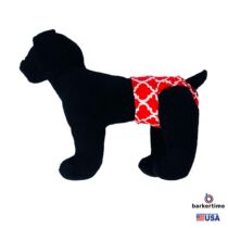 white quatrefoil on red diaper – model 1