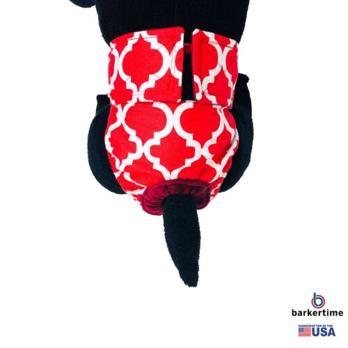 white quatrefoil on red diaper - model 2 white quatrefoil on red diaper - model 2