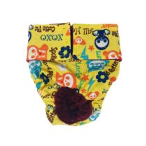 Skeleton Figures on Yellow   Dog Diaper