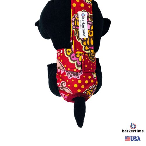 paradise flowers on red diaper overall - model 2 paradise flowers on red diaper overall - model 2