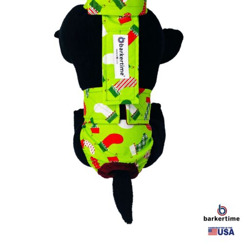 christmas stockings on green diaper overall - model 2 christmas stockings on green diaper overall - model 2