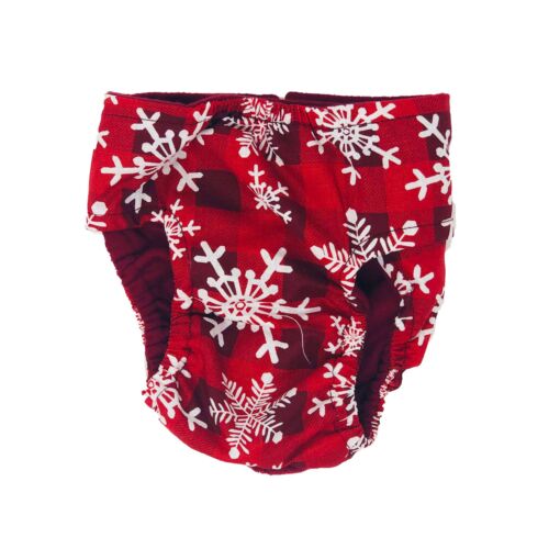 snowflakes on buffalo plaid diaper - back snowflakes on buffalo plaid diaper - back