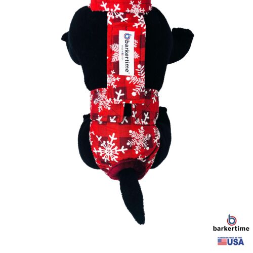 snowflakes on buffalo plaid diaper overall - model 2 snowflakes on buffalo plaid diaper overall - model 2