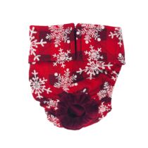 Snowflakes on Buffalo Plaid Dog Diaper
