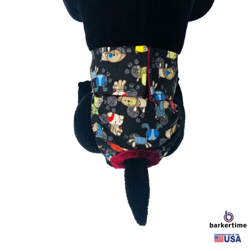 funky dog on black diaper - model 2 funky dog on black diaper - model 2