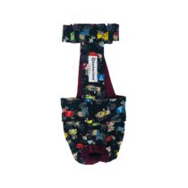 Funky Dog on Black Escape-Proof Washable Dog Diaper Overall