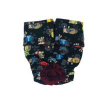 Funky Dog on Black Dog Diaper