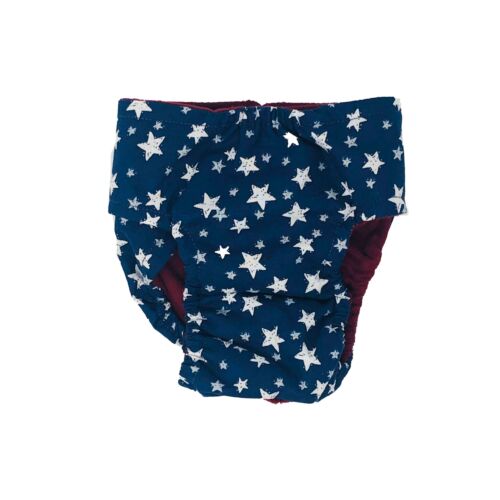 white stars on navy blue diaper - back white stars on navy blue diaper - back