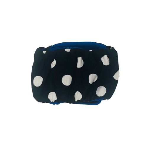 white polka dot on black belly band - back white polka dot on black belly band - back