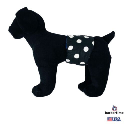 white polka dot on black belly band - model 1 white polka dot on black belly band - model 1