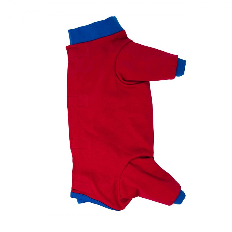 Cherry Red with Blue Cuff PeeJama – Long Sleeves