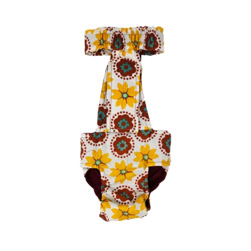 forever flower on white diaper overall - back forever flower on white diaper overall - back