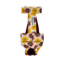 Forever Flower on White Escape-Proof Washable Dog Diaper Overall