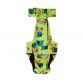 funky dog on green diaper overall - back