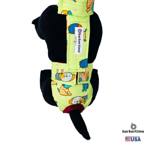 funky dog on green diaper overall - model 2 funky dog on green diaper overall - model 2