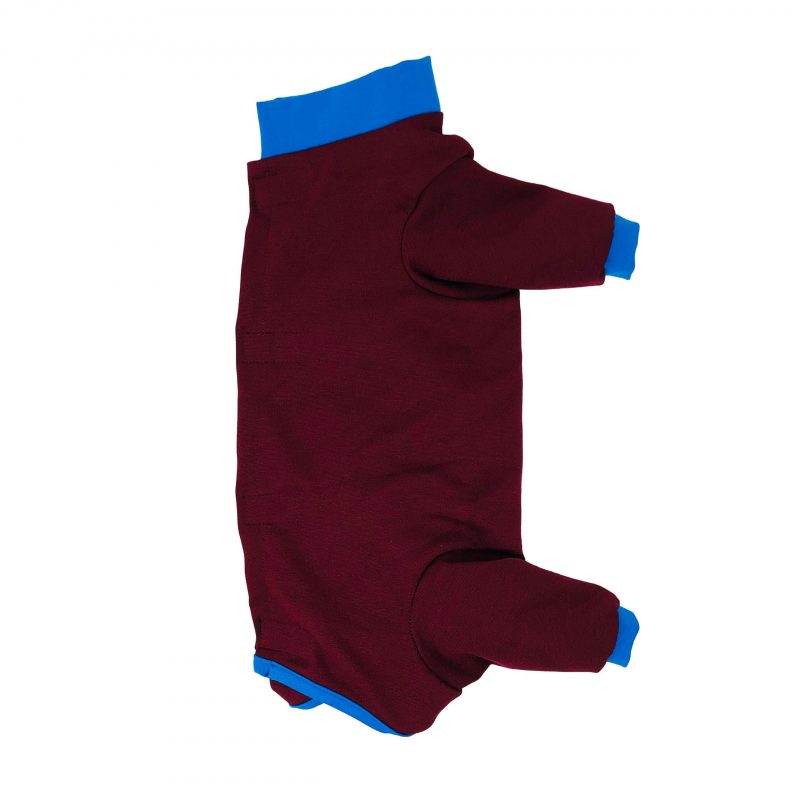 Merlot Red with Blue Cuff PeeJama – Long Sleeves
