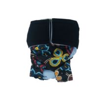 Black Four Seasons Flower  Cat Diaper Snappy