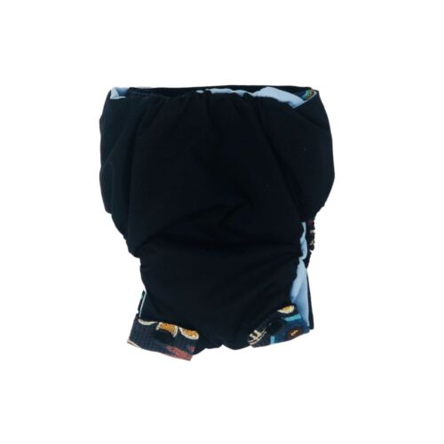 black four seasons flower on black diaper snappy - back black four seasons flower on black diaper snappy - back