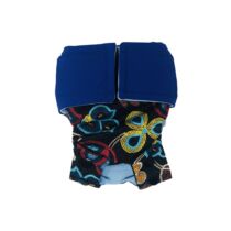 Black Four Seasons Flower on Blue  Dog Diaper Snappy