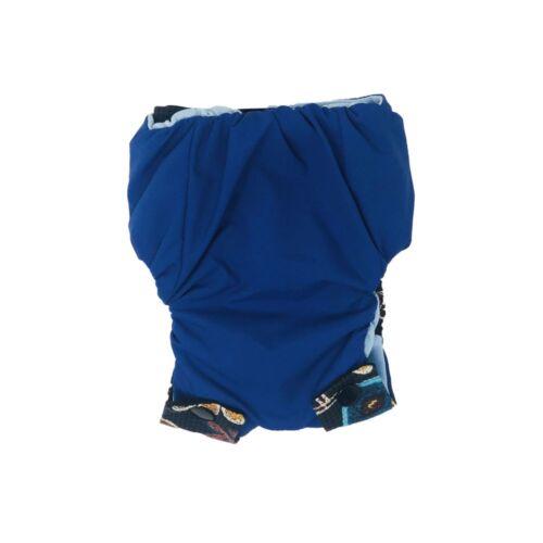 black four seasons flower on blue diaper snappy - back black four seasons flower on blue diaper snappy - back