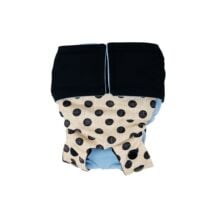 Black Polka Dot Vintage on Black  Cat Diaper Snappy