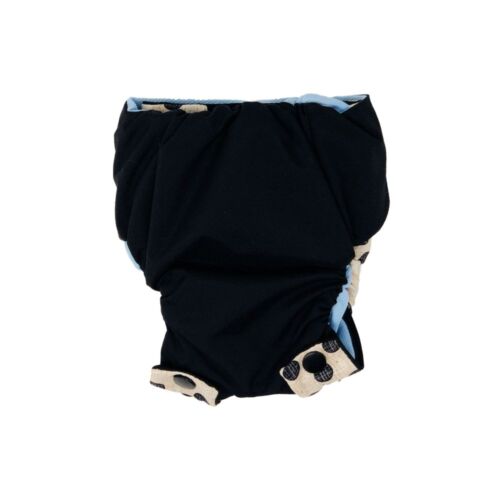black polka dot vintage on black diaper snappy - back black polka dot vintage on black diaper snappy - back