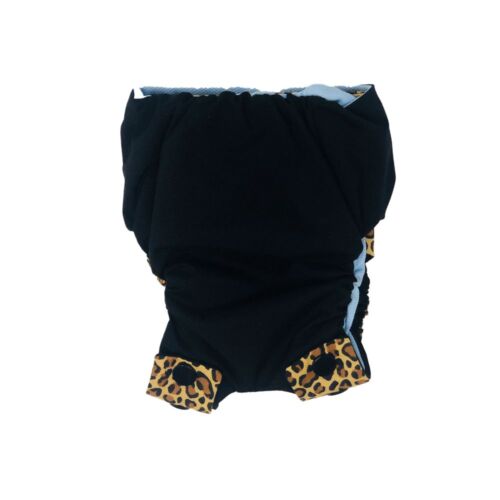 leopard on black diaper snappy - back leopard on black diaper snappy - back