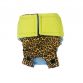 leopard on neon yellow diaper snappy