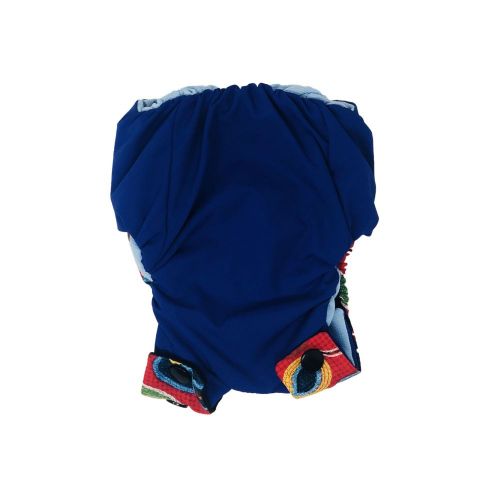 red four seasons flower on blue diaper snappy - back