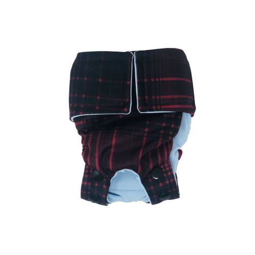 red plaid diaper snappy