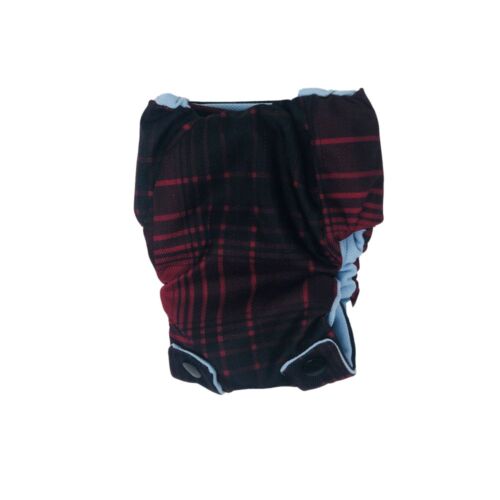 red plaid diaper snappy - back red plaid diaper snappy - back