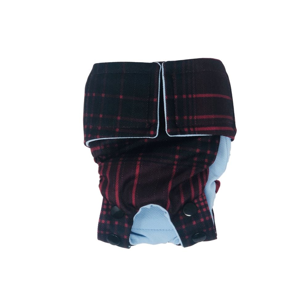 Red Plaid  Dog Diaper Snappy