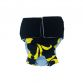 yellow hawaiian on black diaper snappy