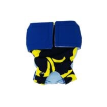 Yellow Hawaiian Hibiscus Flower on Blue  Dog Diaper Snappy